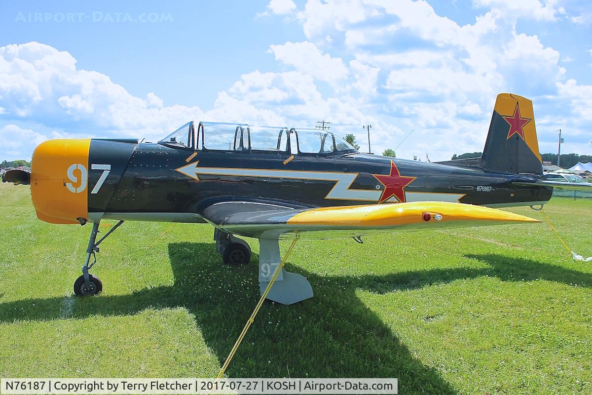 N76187, Nanchang CJ-6 C/N 4032009, At 2017 EAA AirVenture at Oshkosh