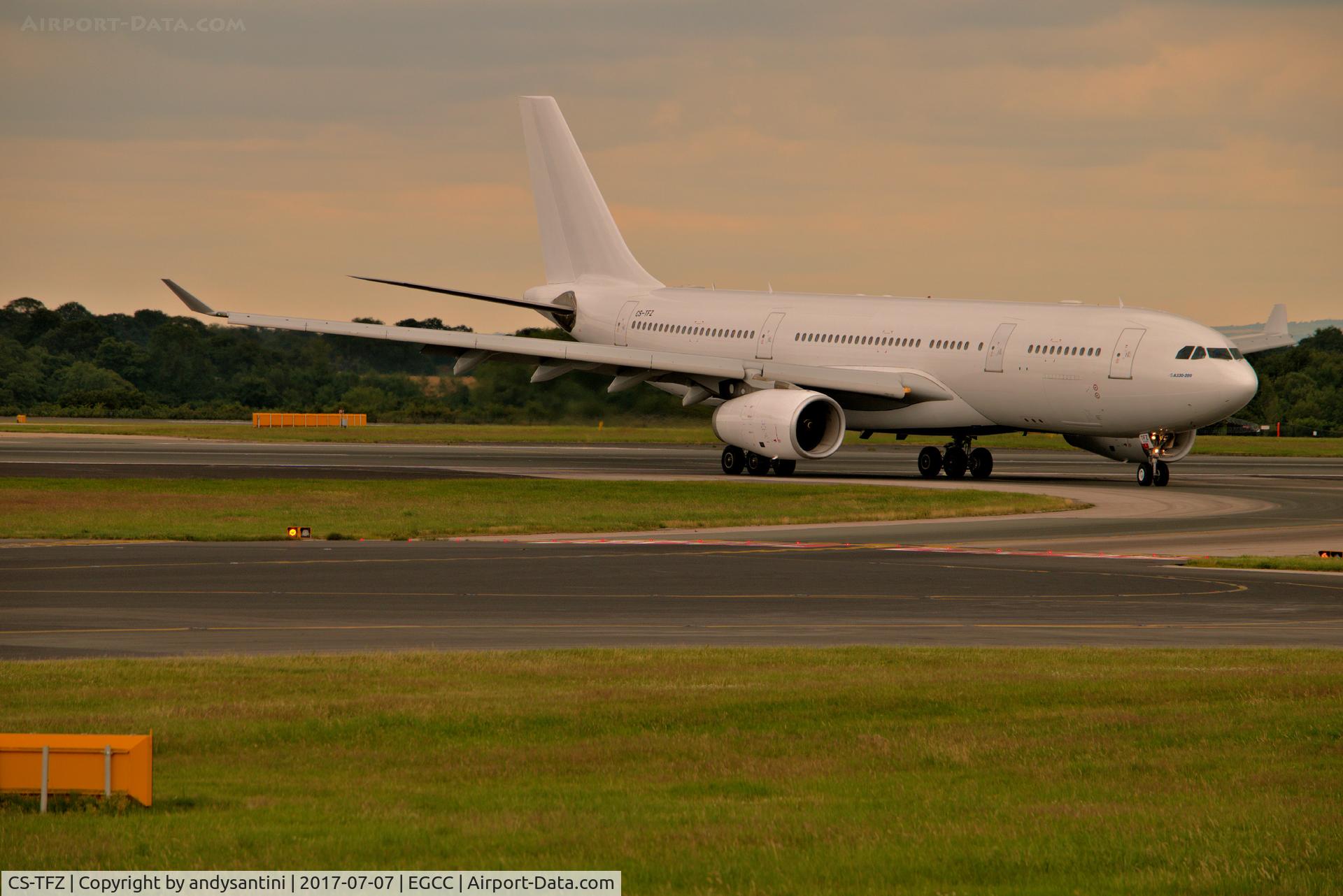 CS-TFZ, 2009 Airbus A330-243 C/N 1008, just left runway 23R now taxing in to its gate/stand