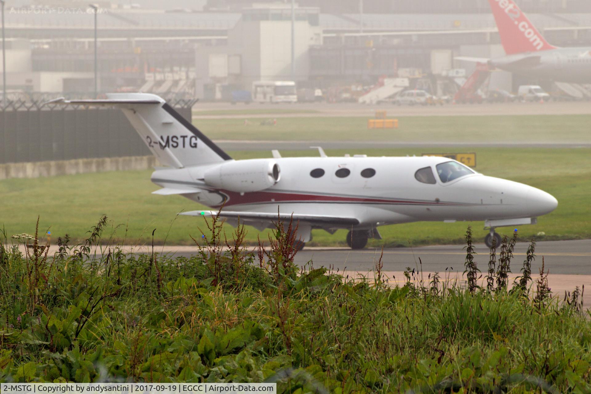 2-MSTG, 2009 Cessna 510 Citation Mustang Citation Mustang C/N 510-0295, just left the [FBO exc ramp]