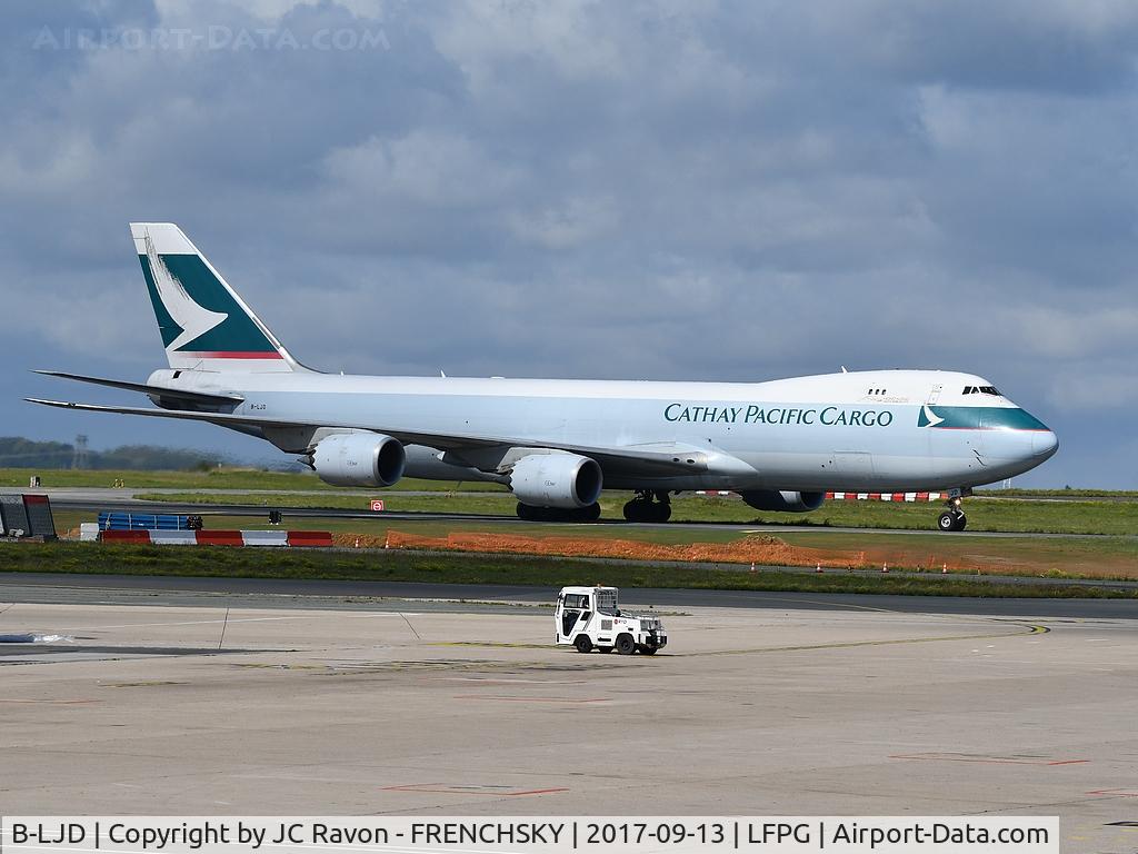 B-LJD, 2013 Boeing 747-867F/SCD C/N 39241, Cathay Pacific Cargo CX38 at CDG T1