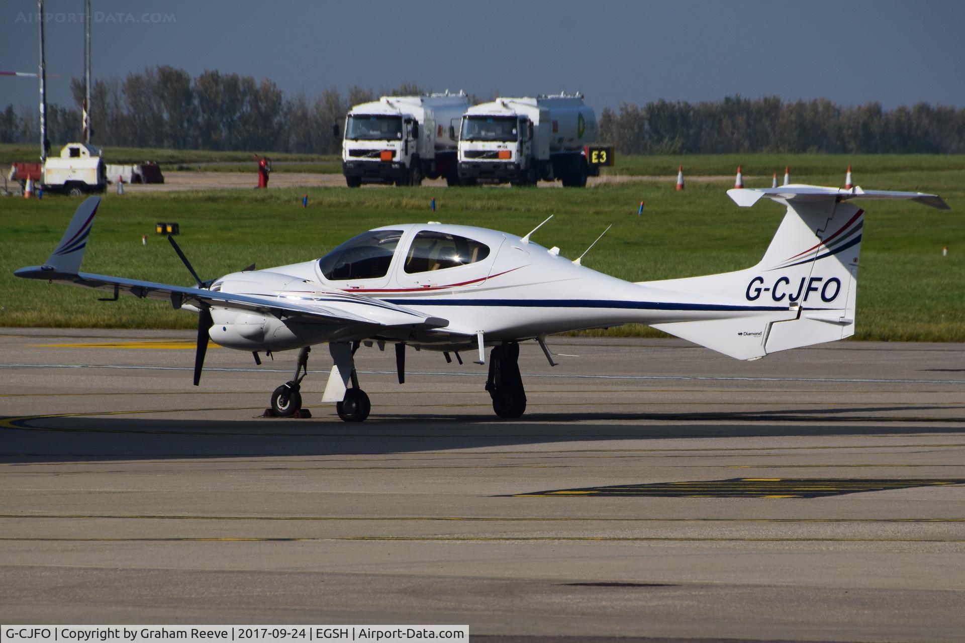 G-CJFO, 2006 Diamond DA-42 Twin Star C/N 42.185, Parked at Norwich.