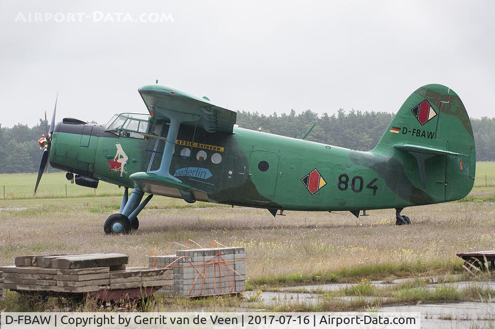 D-FBAW, Antonov An-2T C/N 1G160-01, Aircraft at Heringsdorf-Garz Germany with pinup Anuska on the nose