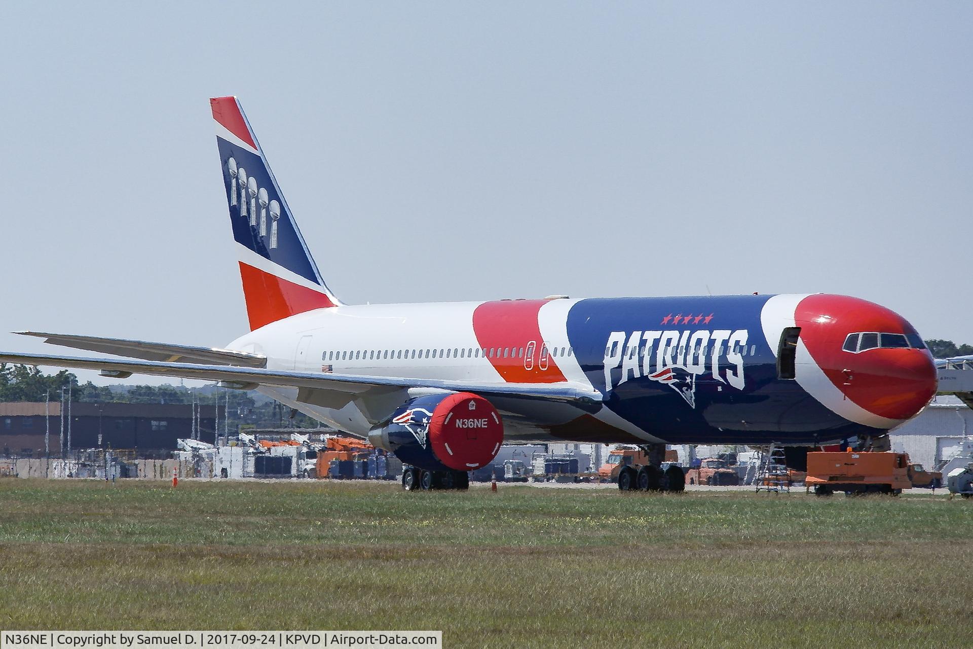 N36NE, 1991 Boeing 767-323/ER C/N 25193, New England Patriots 767 at PVD