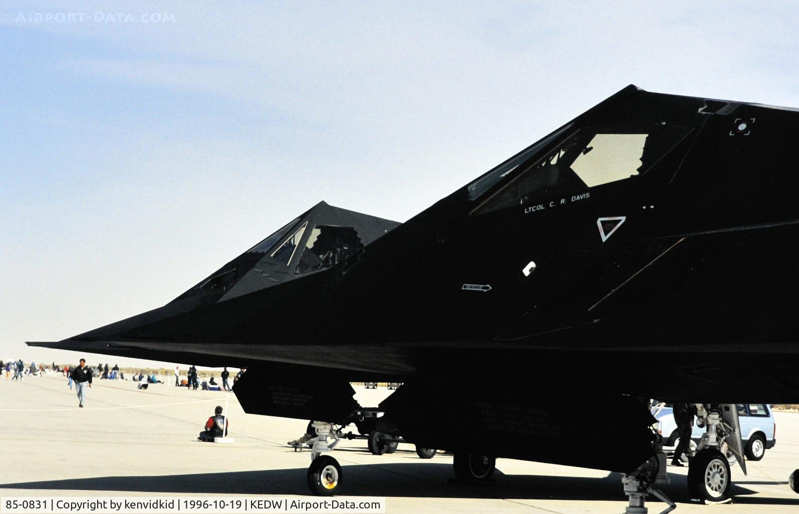 85-0831, 1985 Lockheed F-117A Nighthawk C/N A.4053, On static display at the Edwards Open House 1996.