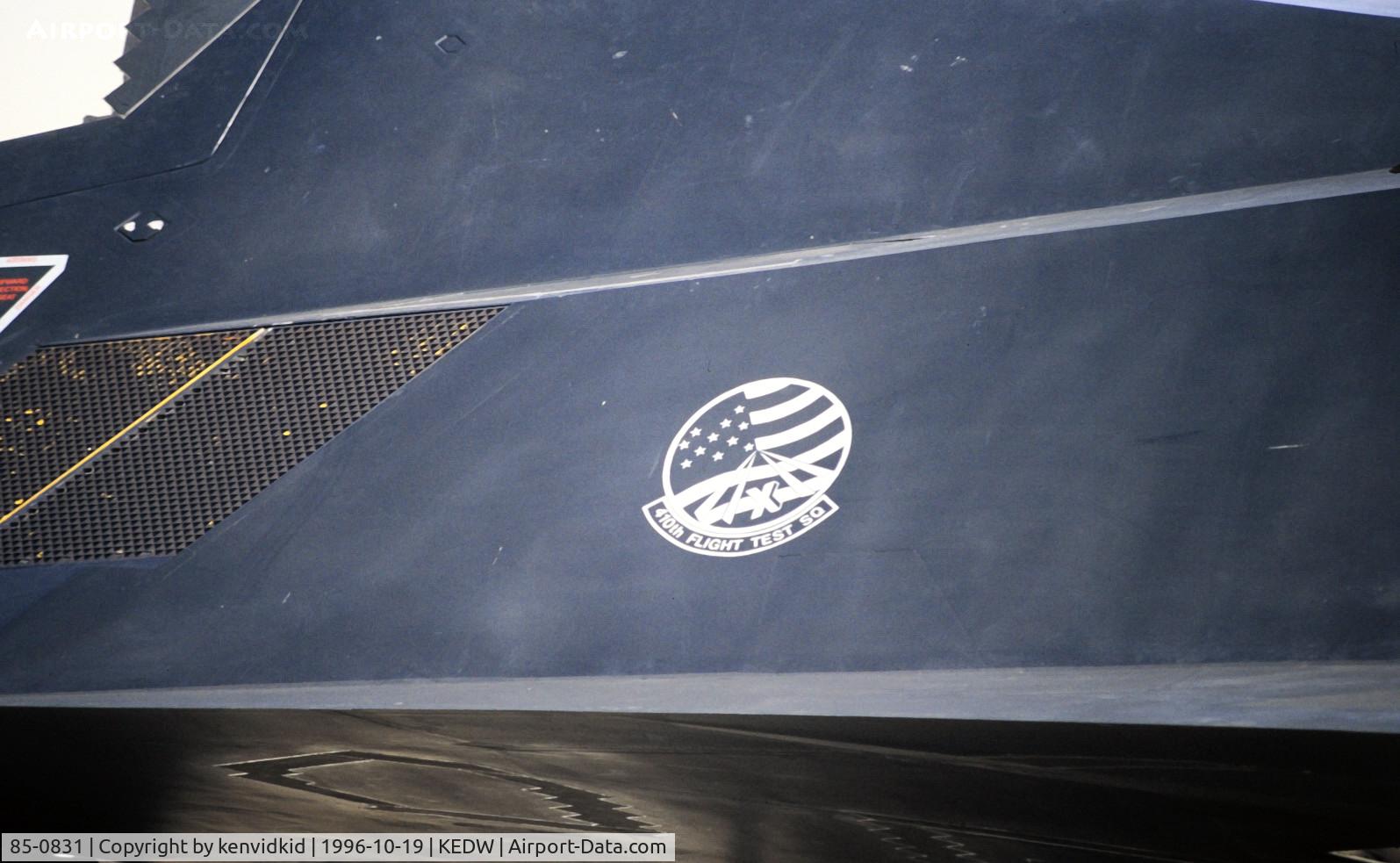 85-0831, 1985 Lockheed F-117A Nighthawk C/N A.4053, On static display at the Edwards Open House 1996.