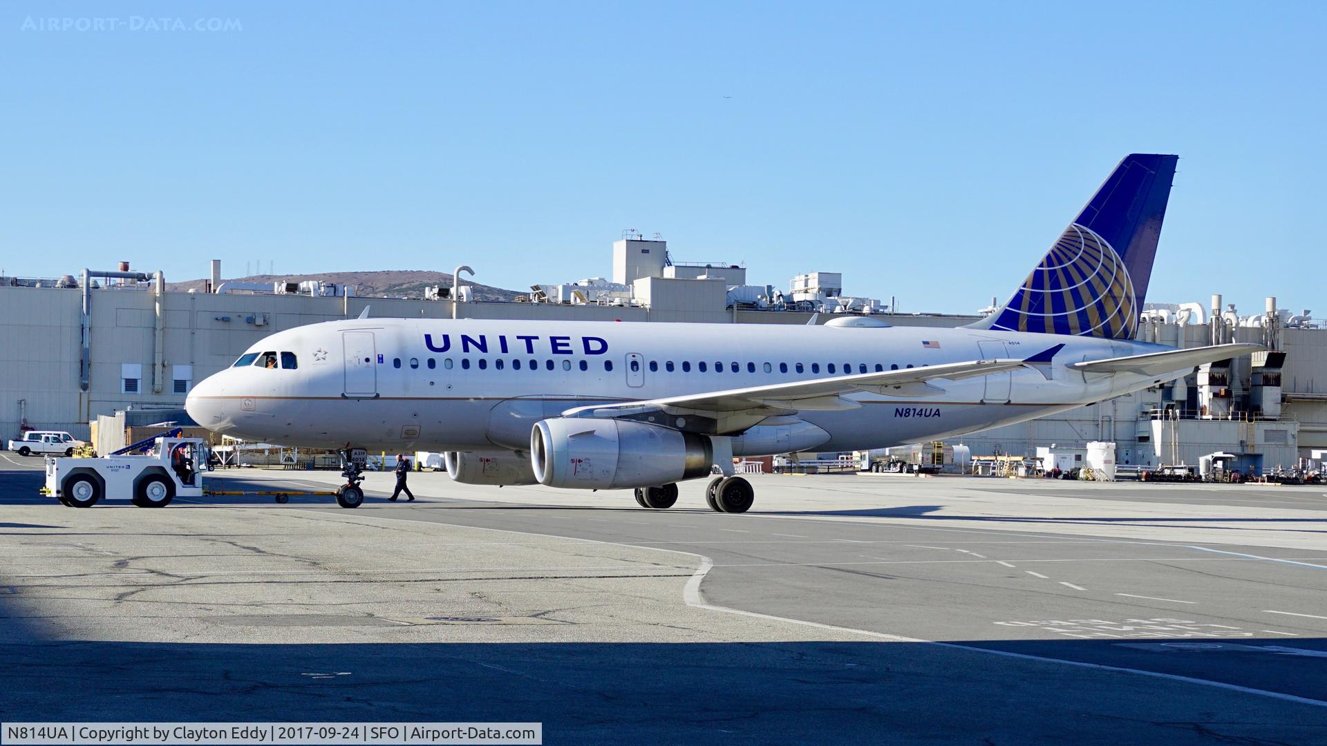N814UA, 1998 Airbus A319-131 C/N 862, SFO 2017.