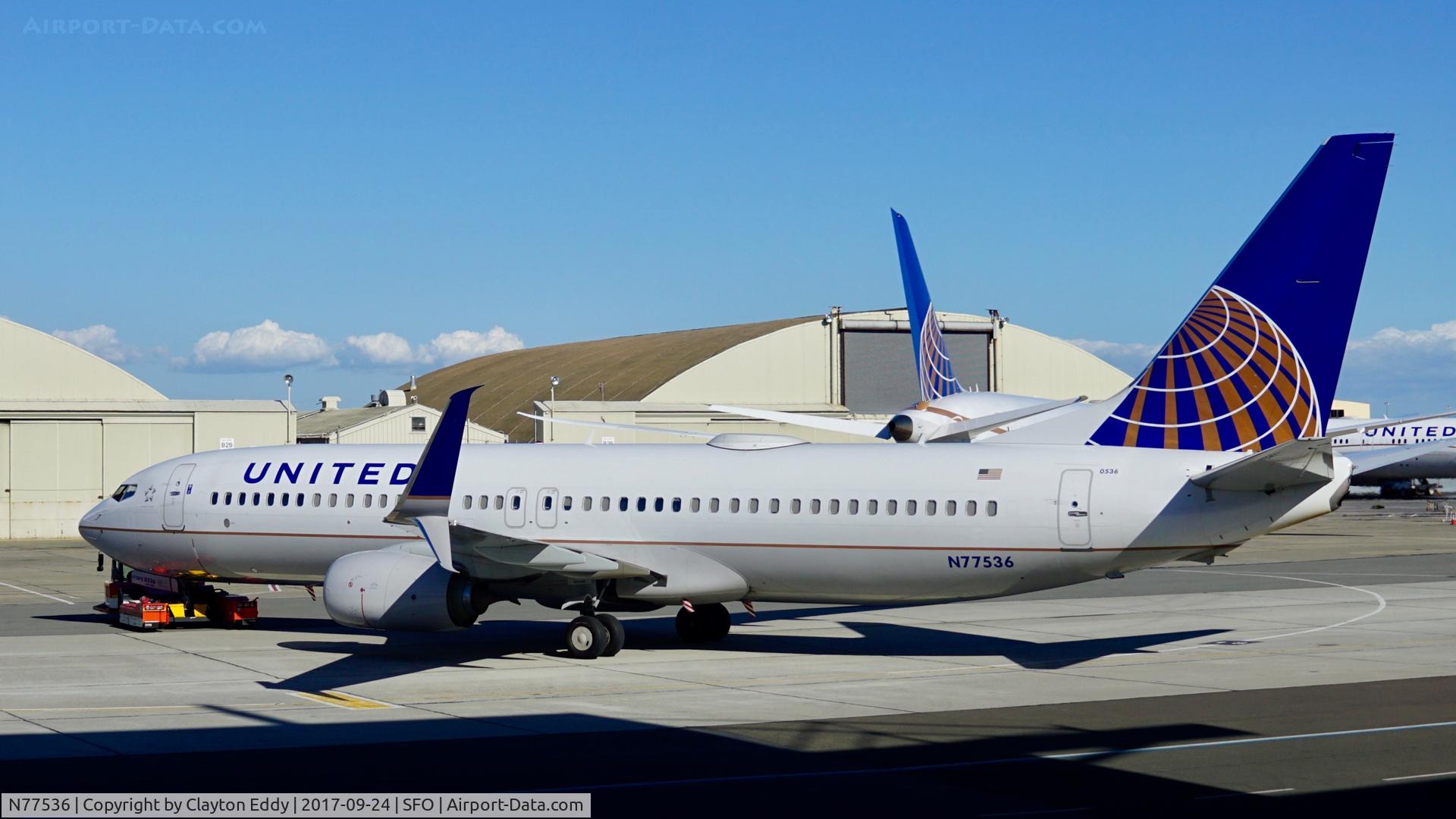 N77536, 2016 Boeing 737-824 C/N 62766, SFO 2017.