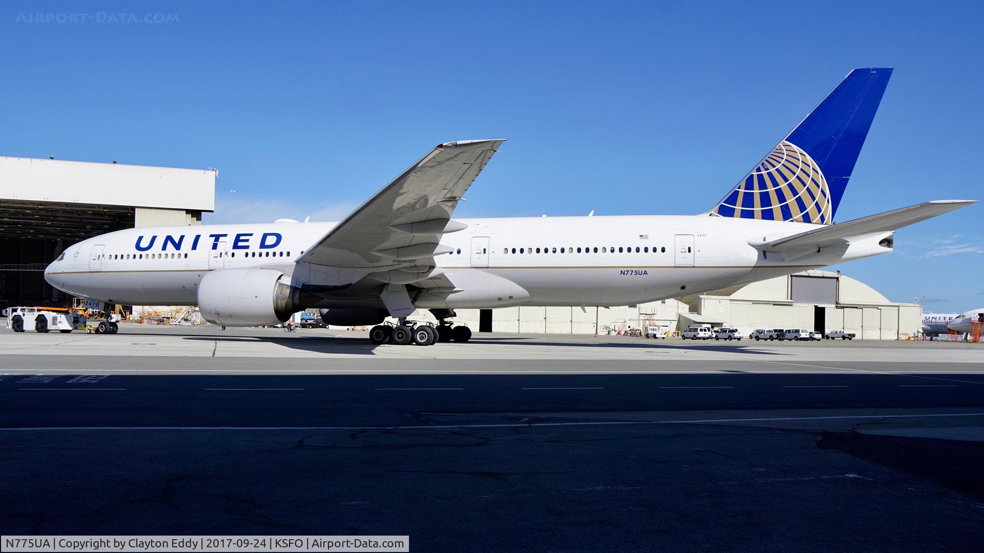 N775UA, 1995 Boeing 777-222 C/N 26947, SFO 2017.