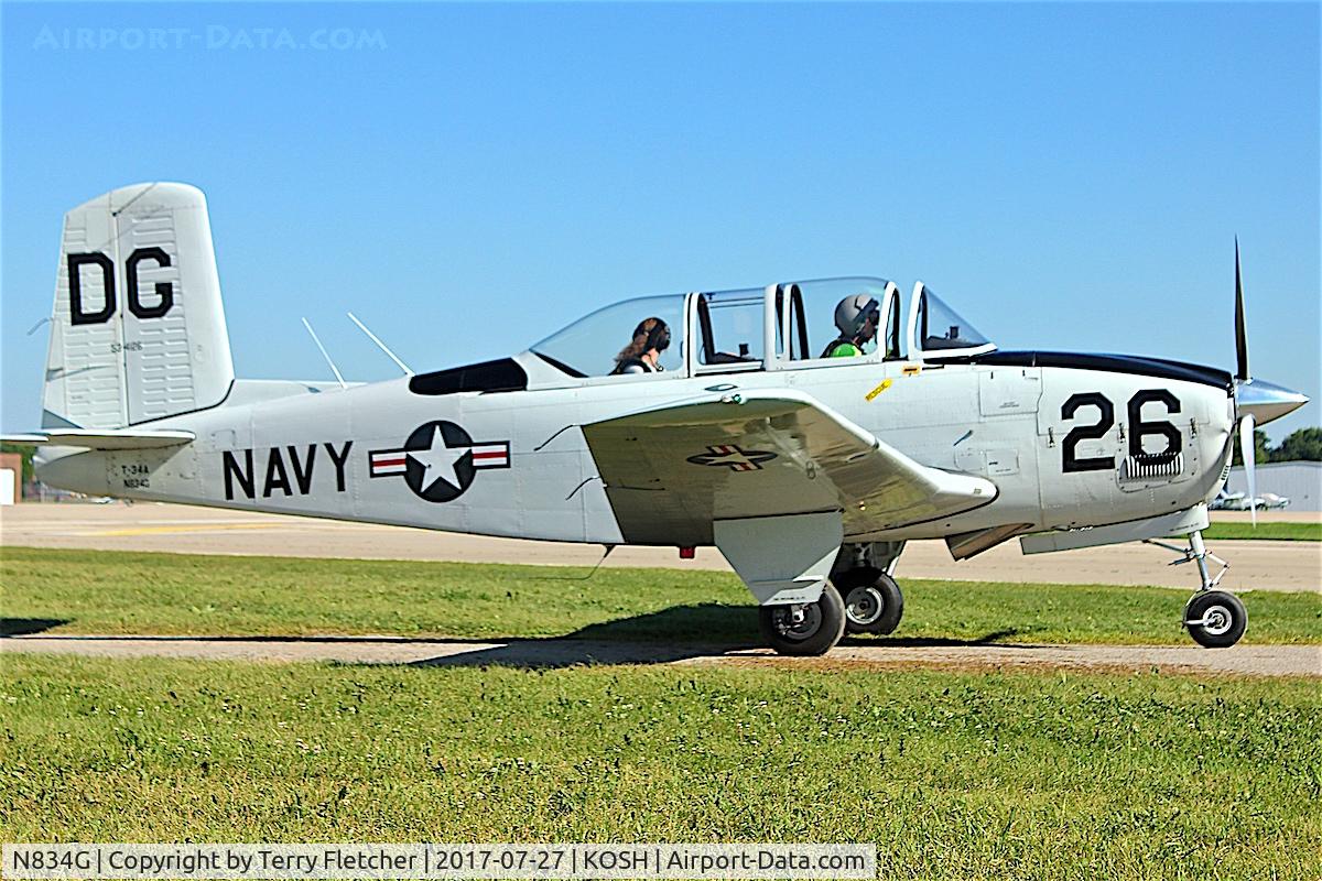 N834G, 1955 Beech (CCF) T-34A (A45) Mentor C/N CCF34-95, At 2017 EAA AirVenture at Oshkosh