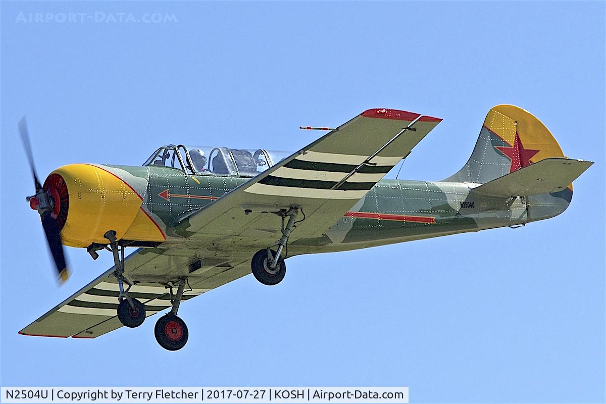N2504U, 1987 Yakovlev Yak-52 C/N 878012, At 2017 EAA AirVenture at Oshkosh