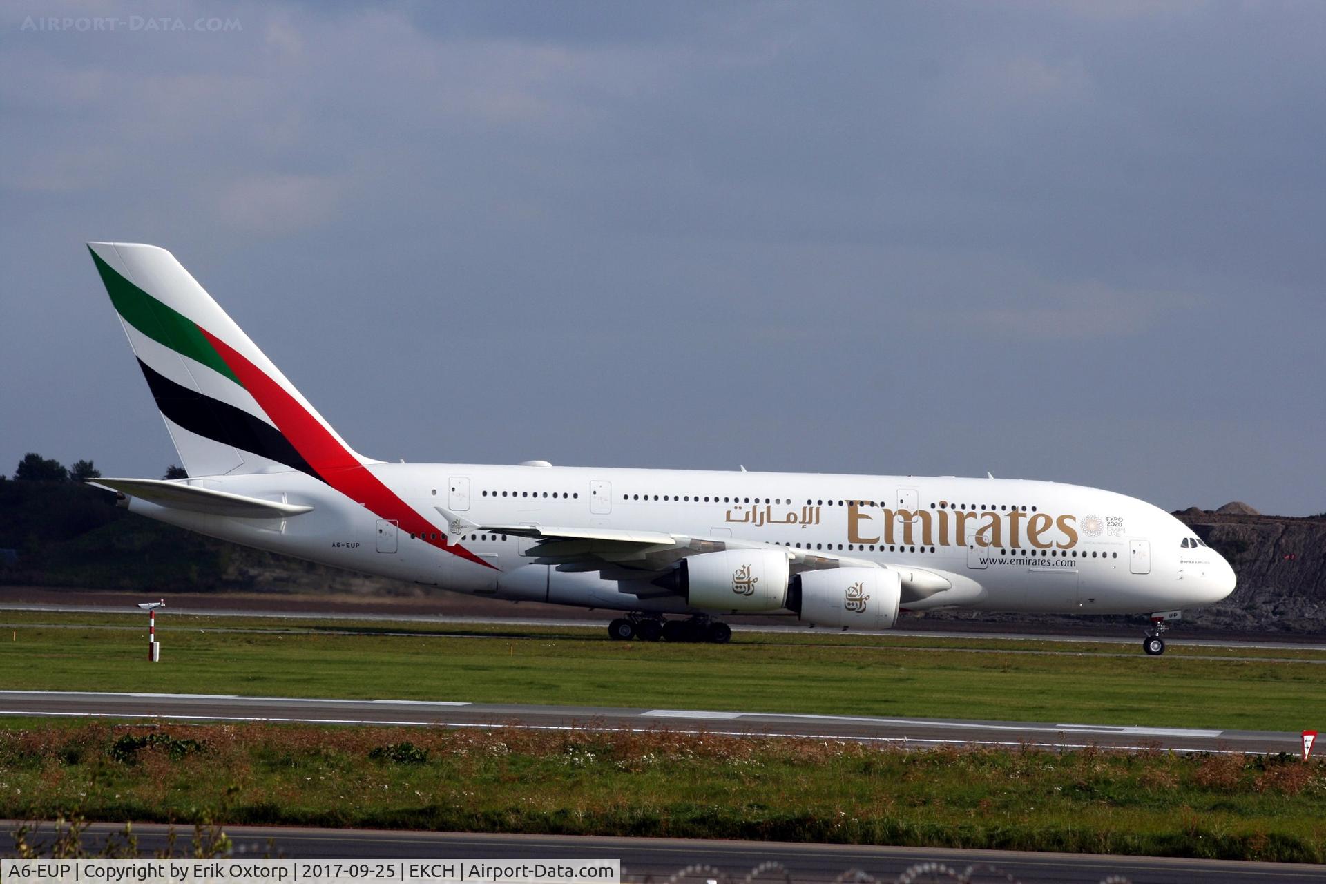 A6-EUP, 2016 Airbus A380-842 C/N 228, A&-EUP taxing for takeoff rw 22R