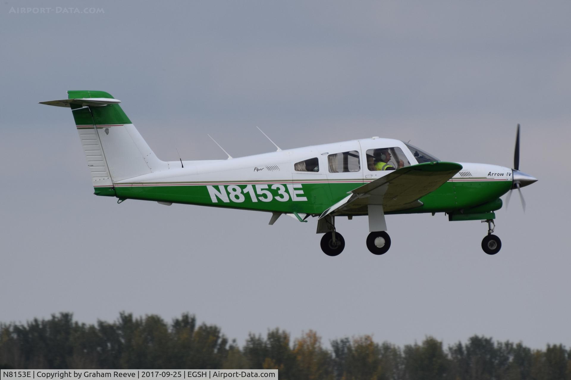 N8153E, 1981 Piper PA-28RT-201T Arrow IV C/N 28R-8131185, Landing at Norwich.