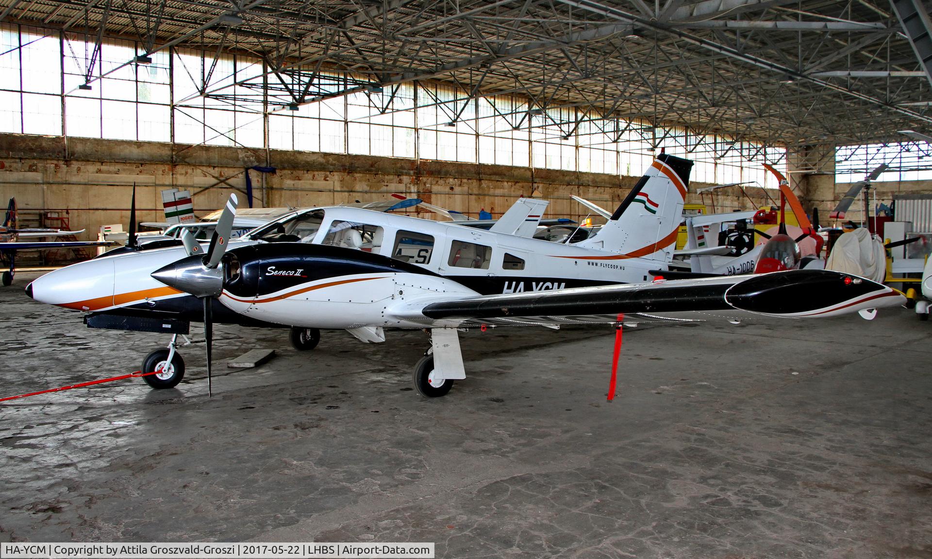 HA-YCM, 1978 Piper PA-34-200T Seneca II C/N 34-7870177, Budaörs Airport, in the hangar, Hungary