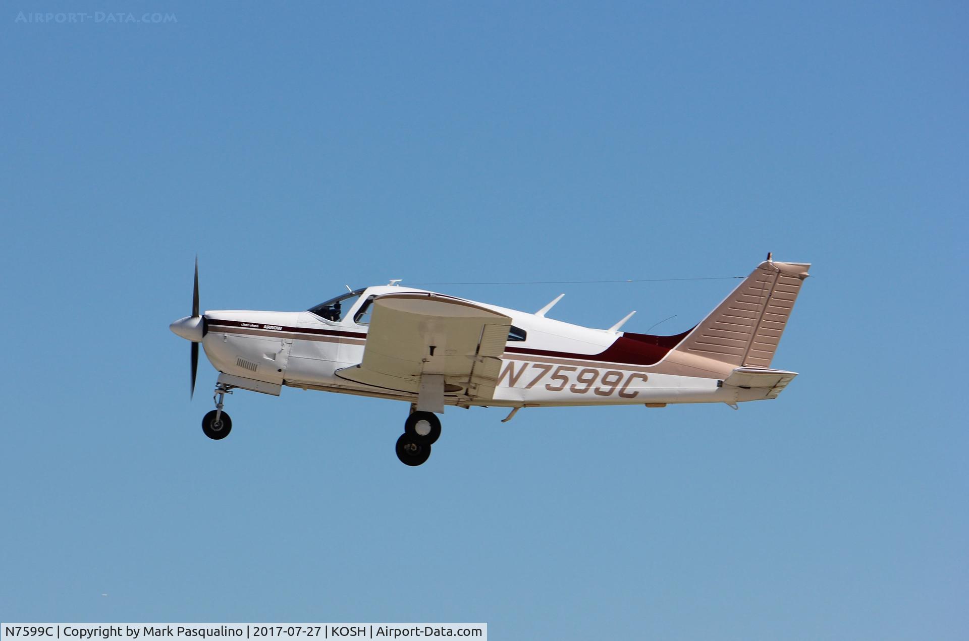 N7599C, 1975 Piper PA-28R-200 Cherokee Arrow C/N 28R-7635102, Piper PA-28R-200