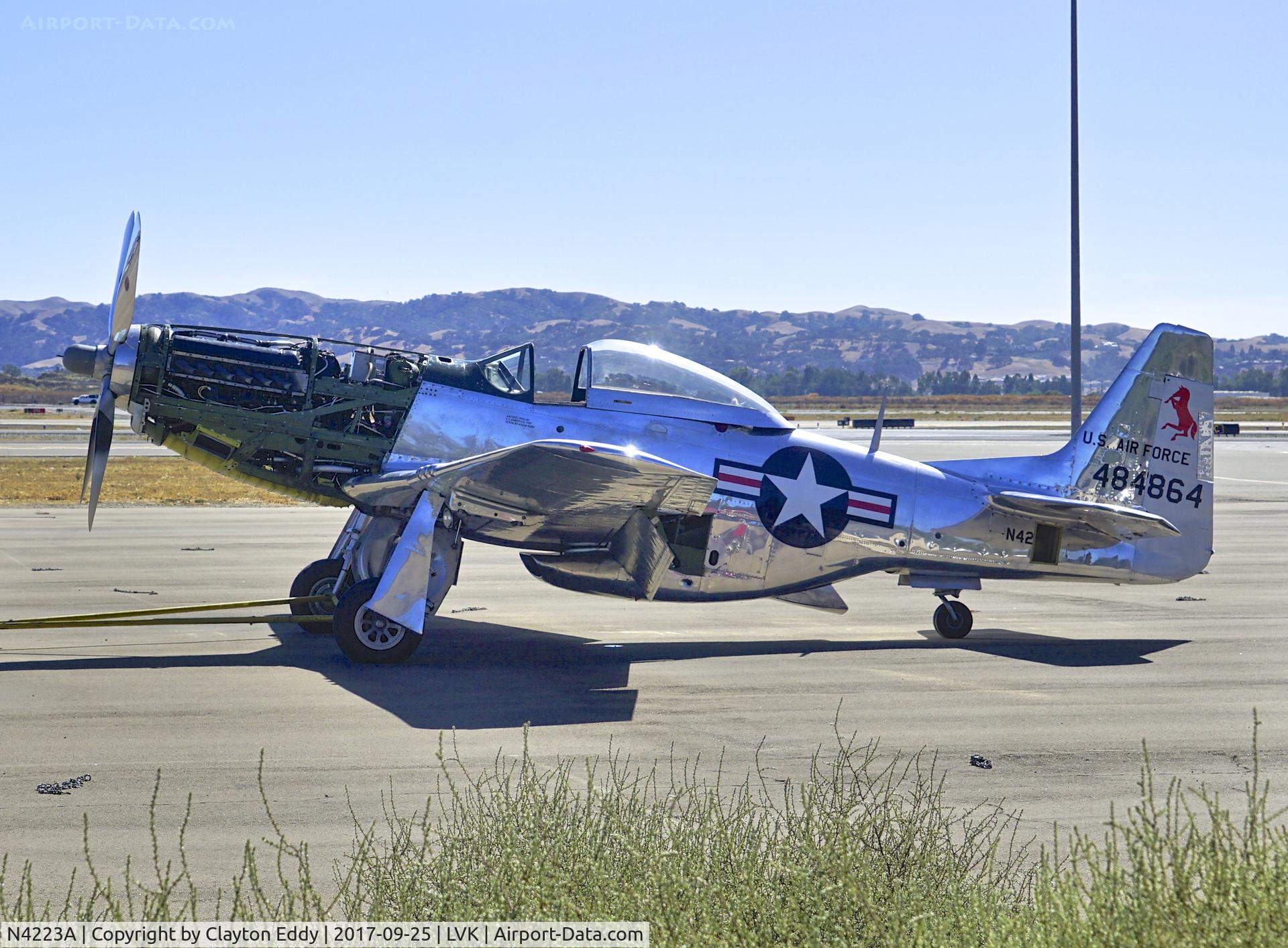 N4223A, North American P-51D Mustang C/N 44-84864, Livermore Airport California 2017.
