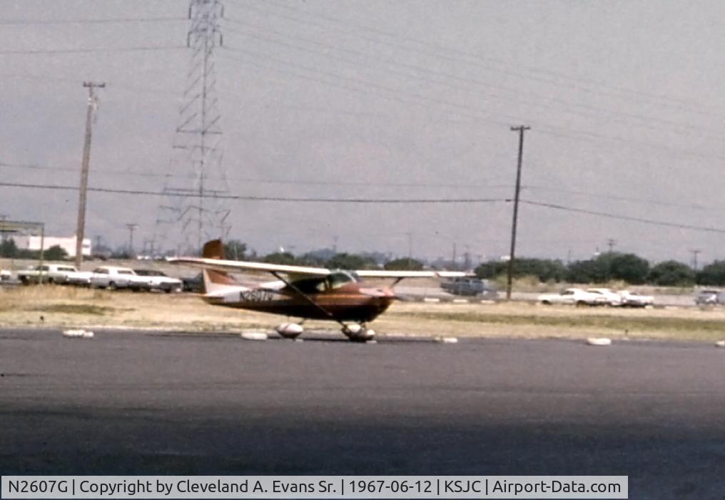 N2607G, 1959 Cessna 182B Skylane C/N 51907, N2607G parked at KSJC in the summer of 1967.