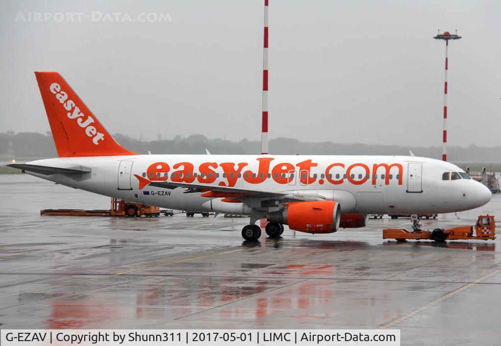 G-EZAV, 2006 Airbus A319-111 C/N 2803, Trackted to a floor @ MXP Terminal 2