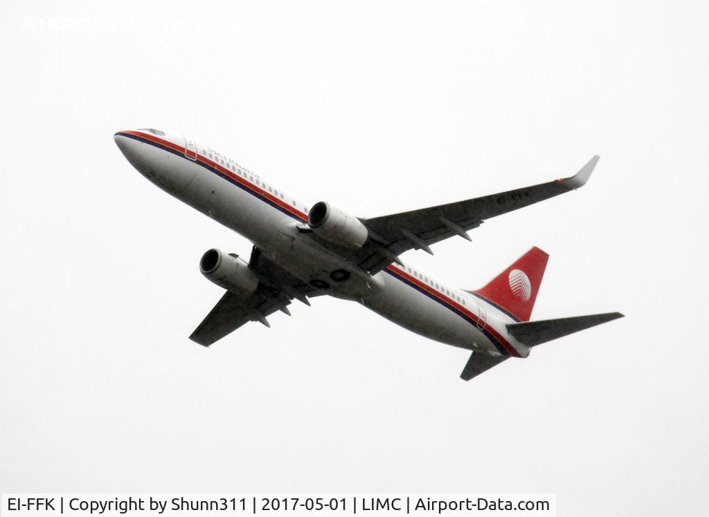 EI-FFK, 2000 Boeing 737-81Q C/N 29051, Climbing after take off and taken from T2 @ MXP