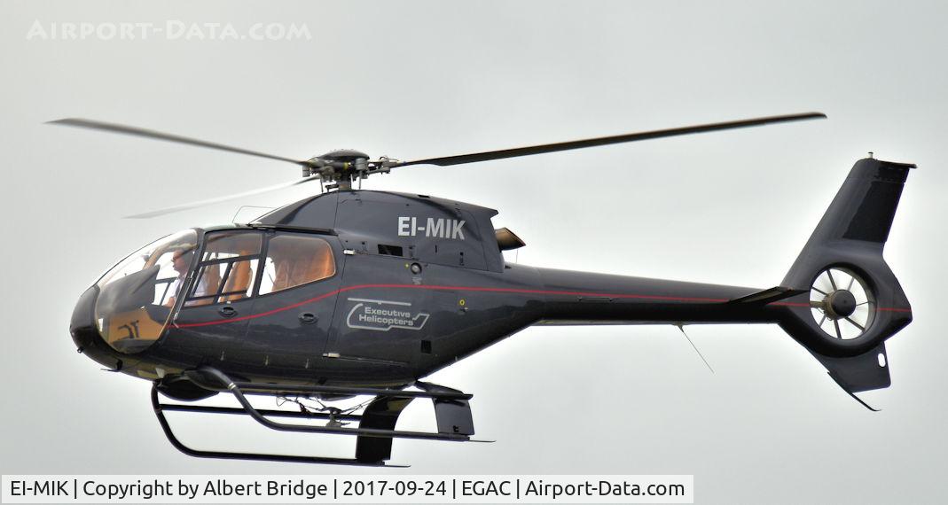 EI-MIK, 2000 Eurocopter EC-120B Colibri C/N 1104, EI-MIK departing Belfast City.