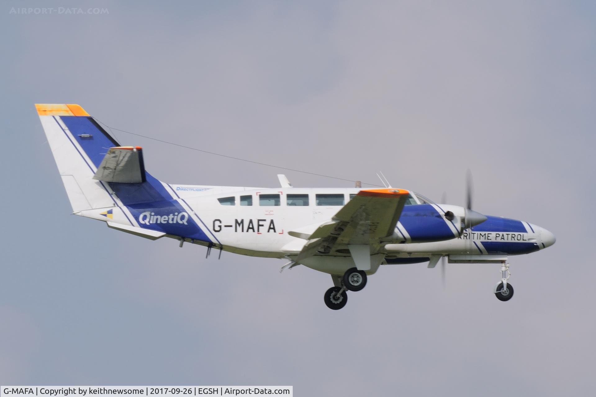 G-MAFA, 1989 Reims F406 Caravan II C/N F406-0036, Landing onto runway 09.