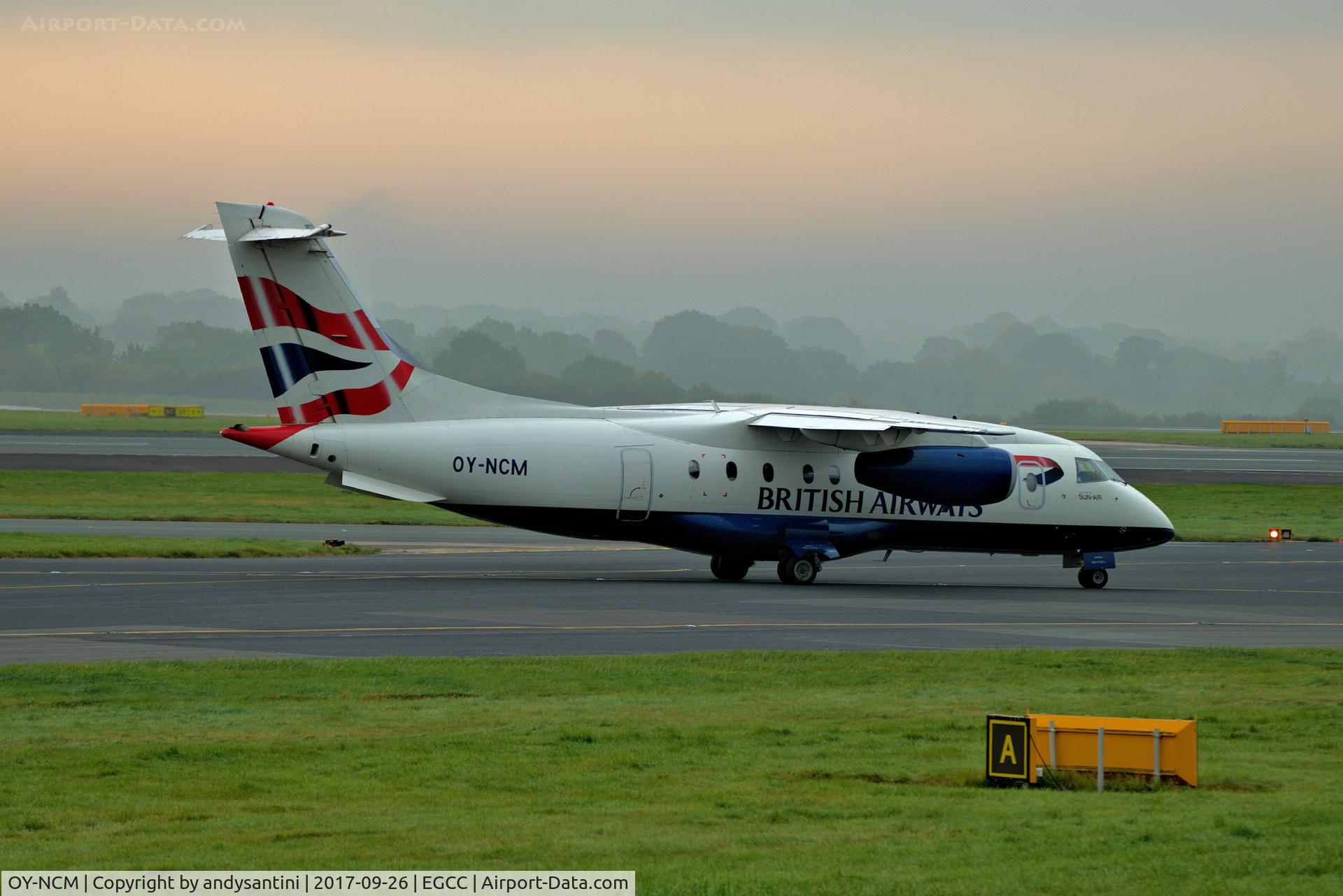 OY-NCM, 2001 Fairchild Dornier 328-300 328JET C/N 3190, taxing out for take off