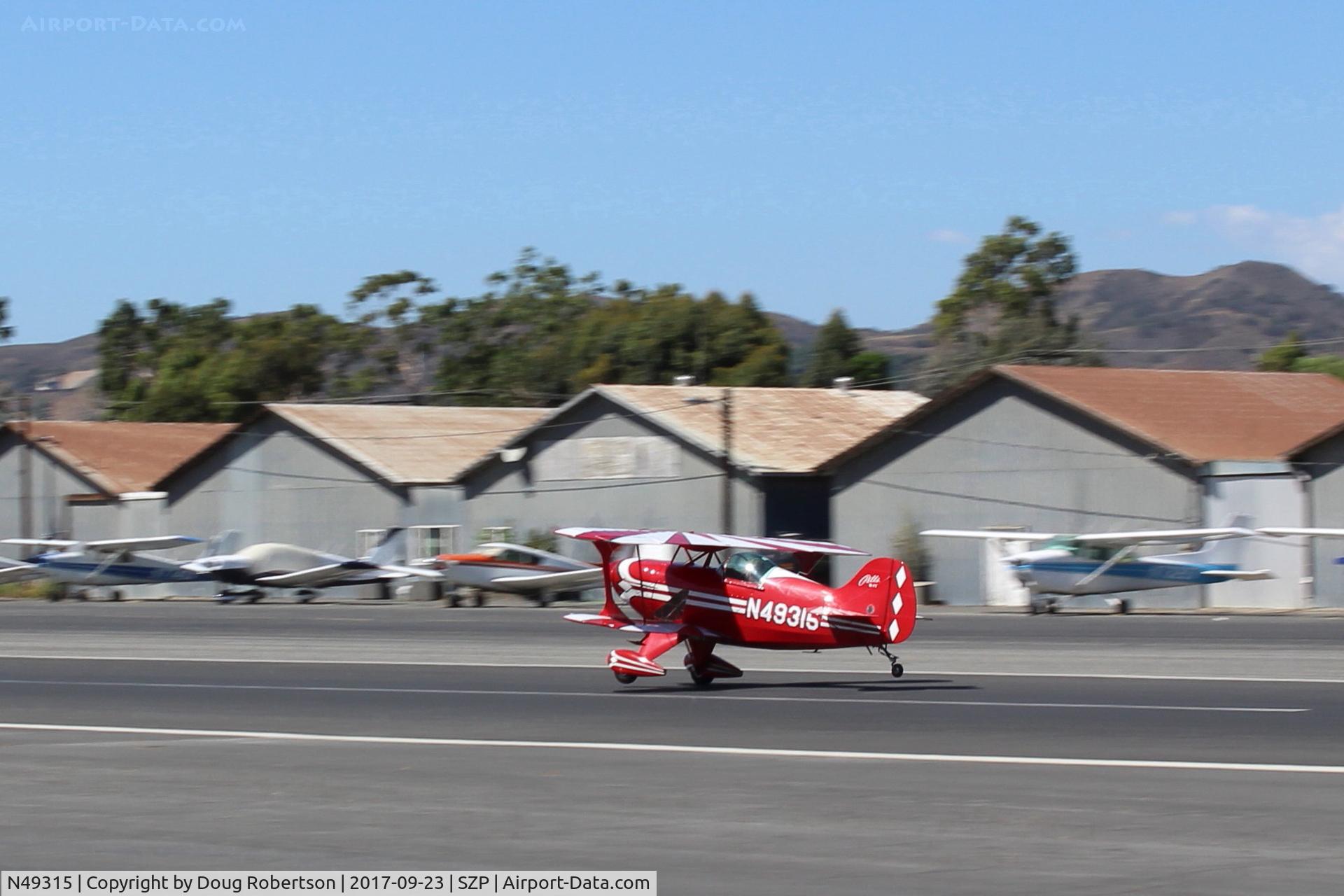 N49315, 1983 Pitts S-1T Special C/N 1013, 1983 Pitts Aerobatics S-1T SPECIAL, Lycoming AEIO-360 180 Hp, landing near touchdown Rwy 22