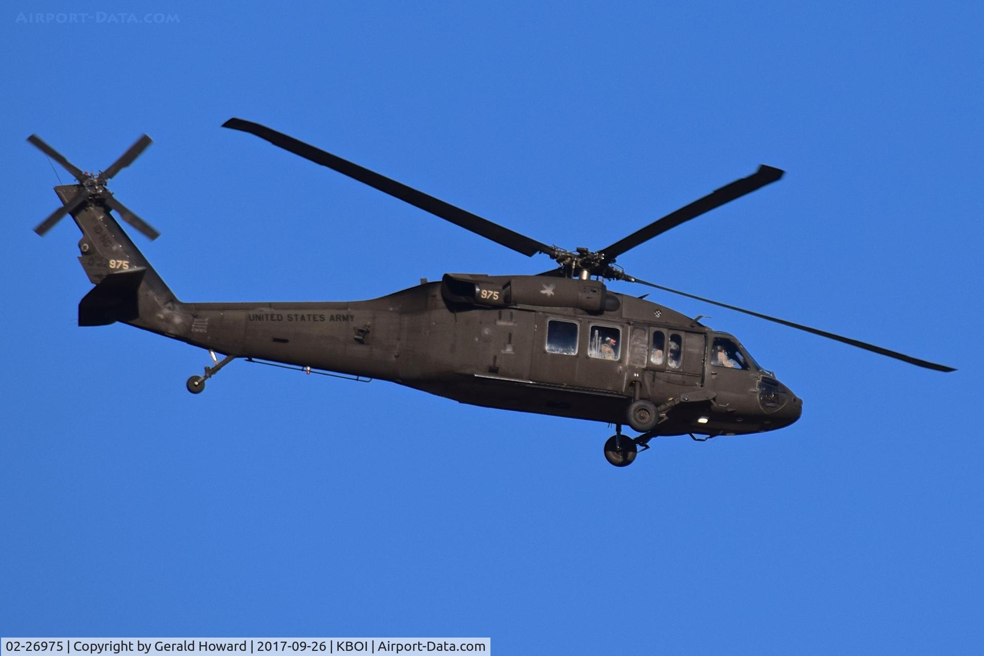 02-26975, 2002 Sikorsky UH-60L Black Hawk C/N 70-2777, Departing BOI.  1-183rd AVN BN, Idaho Army National Guard