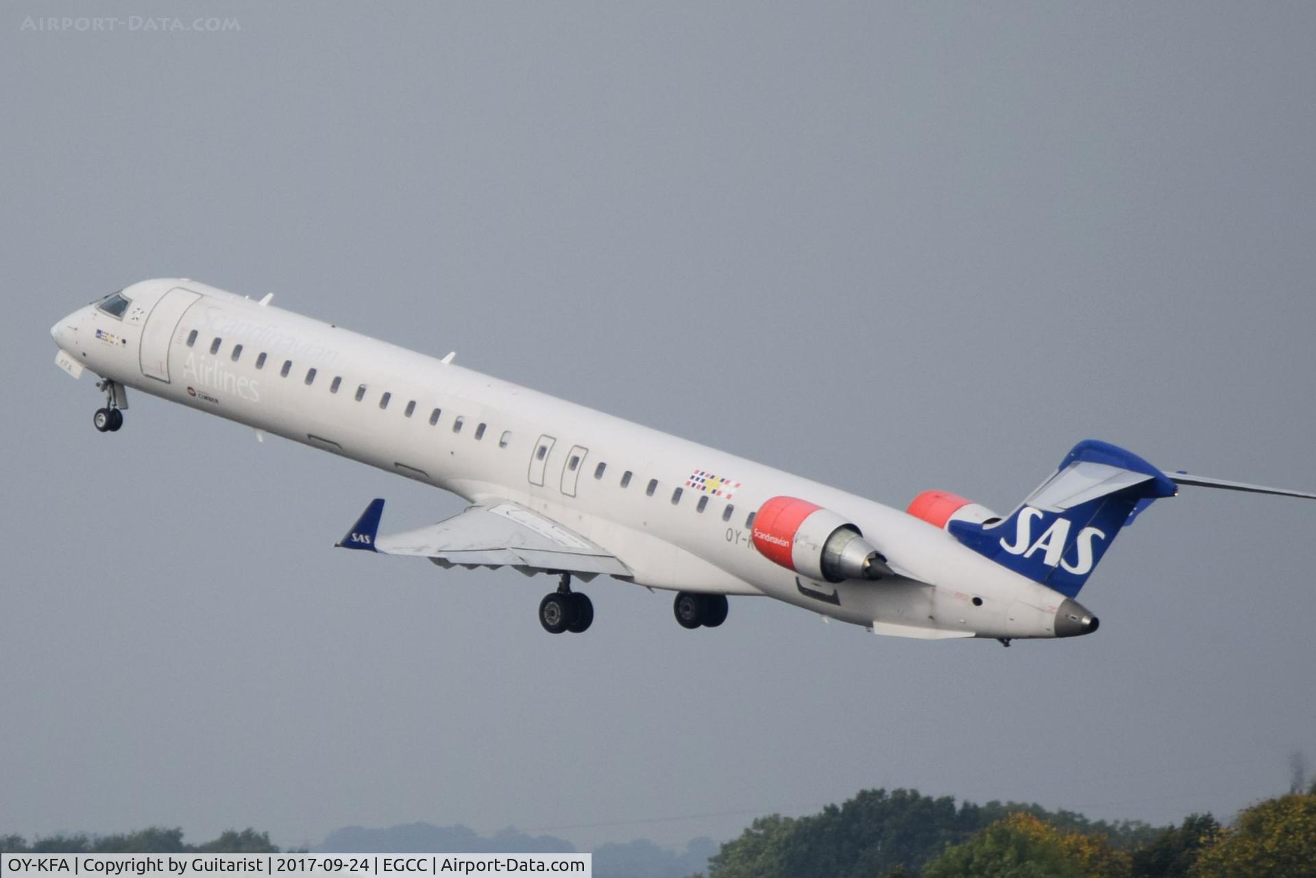 OY-KFA, 2008 Bombardier CRJ-900 (CL-600-2D24) C/N 15206, At Manchester