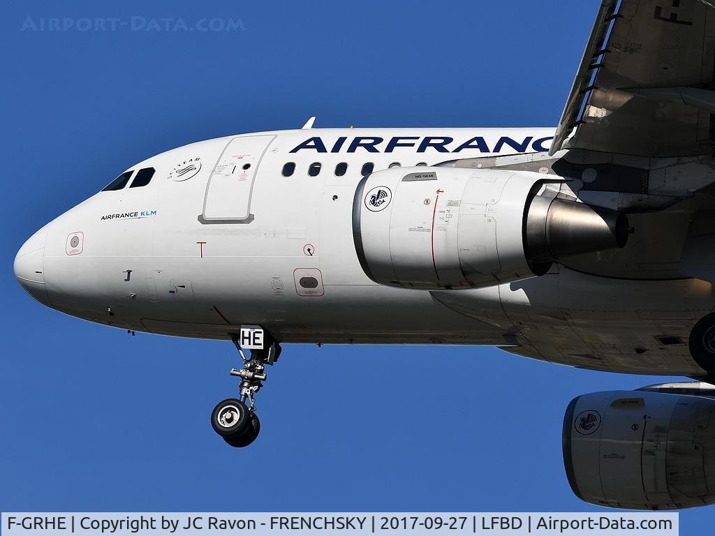 F-GRHE, 1999 Airbus A319-111 C/N 1020, AF6256 from Paris Orly landing runway 23