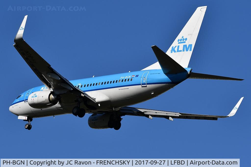 PH-BGN, 2011 Boeing 737-7K2 C/N 38125, KL1297 landing runway 23 from Amsterdam (AMS)