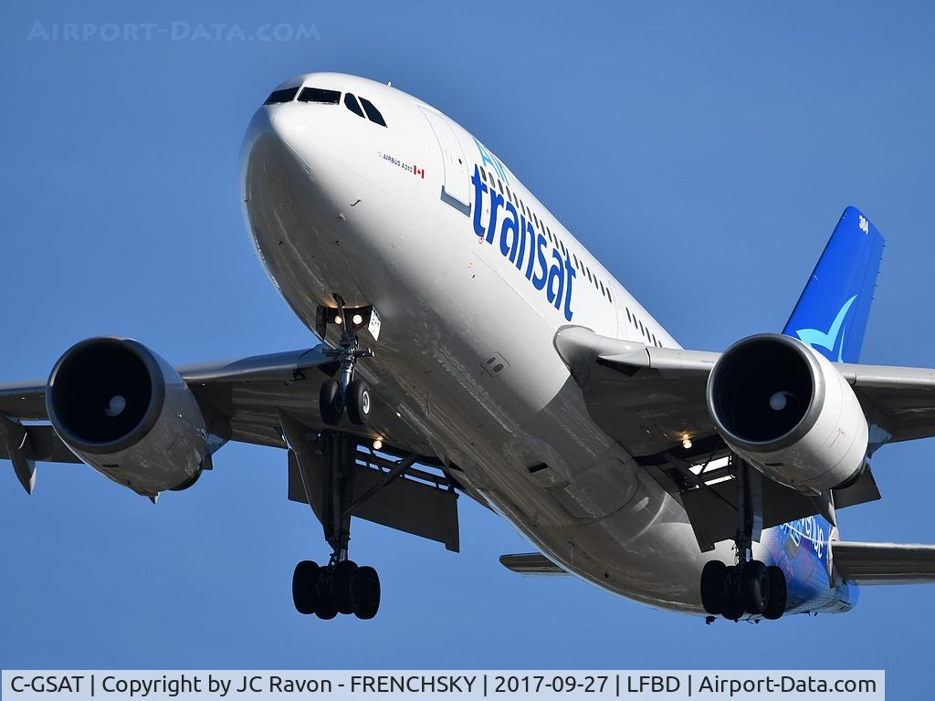 C-GSAT, 1991 Airbus A310-308 C/N 600, Air Transat TS516 from Montreal (YUL) landing runway 23