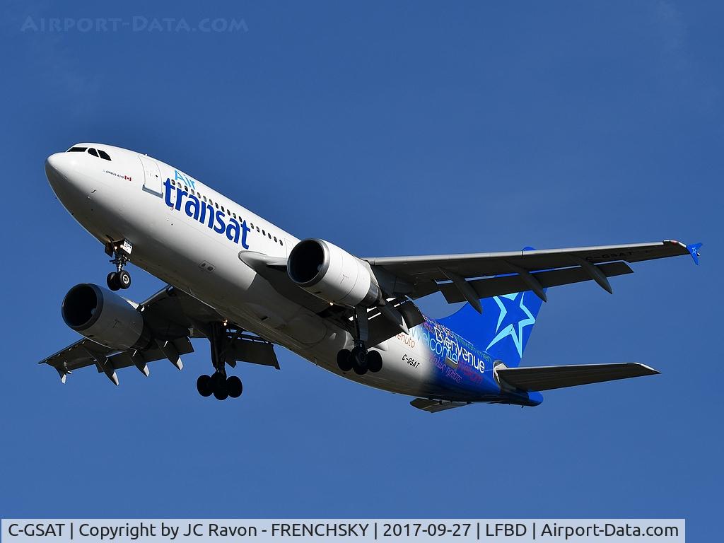 C-GSAT, 1991 Airbus A310-308 C/N 600, Air Transat TS516 from Montreal (YUL) landing runway 23