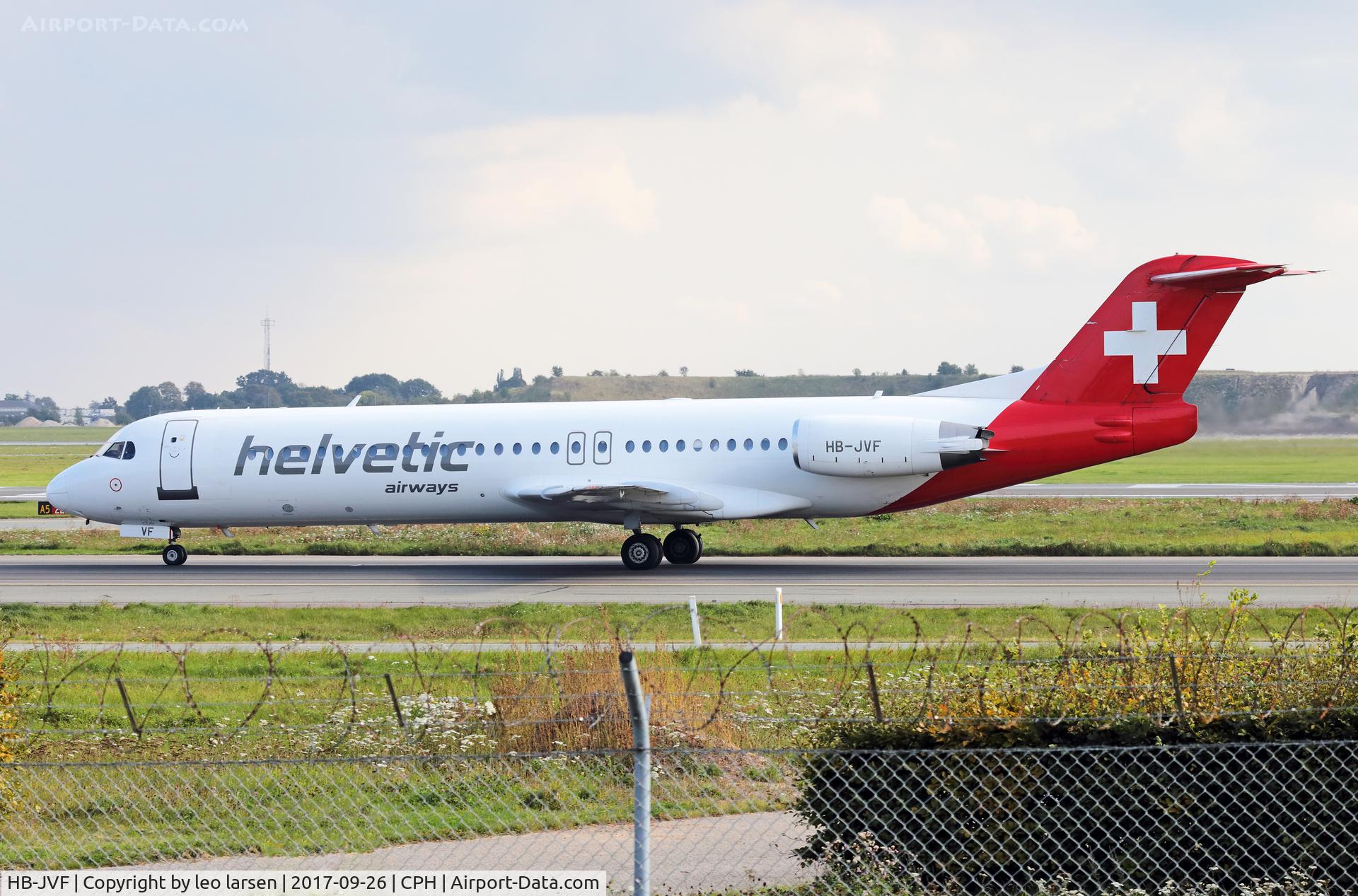 HB-JVF, 1993 Fokker 100 (F-28-0100) C/N 11466, Copenhagen Kastrup 26.9.2017
