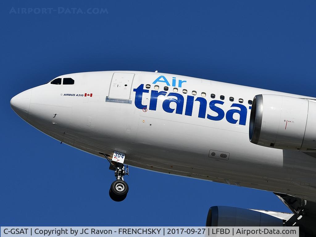 C-GSAT, 1991 Airbus A310-308 C/N 600, Air Transat TS516 from Montreal (YUL) landing runway 23