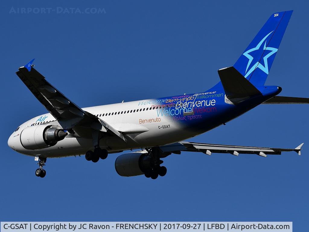 C-GSAT, 1991 Airbus A310-308 C/N 600, Air Transat TS516 from Montreal (YUL) landing runway 23
