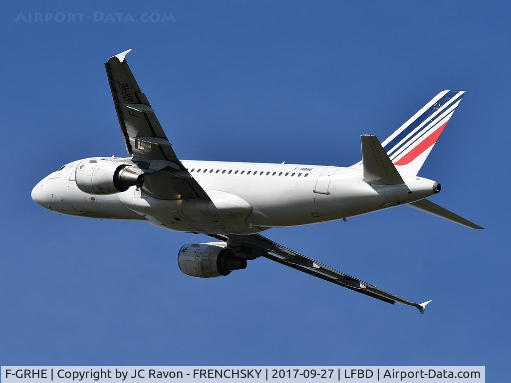 F-GRHE, 1999 Airbus A319-111 C/N 1020, AF6261 take off runway 23 to Paris Orly