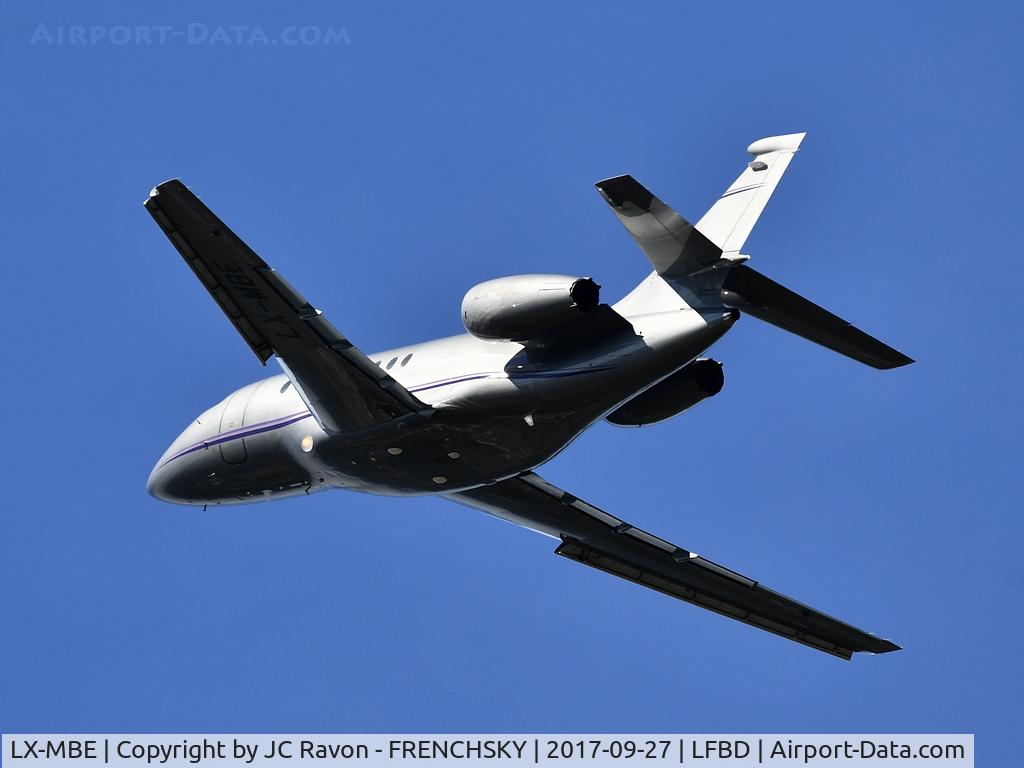 LX-MBE, 2003 Dassault Falcon 2000 C/N 208, Saint James Luxembourg take off runway 23