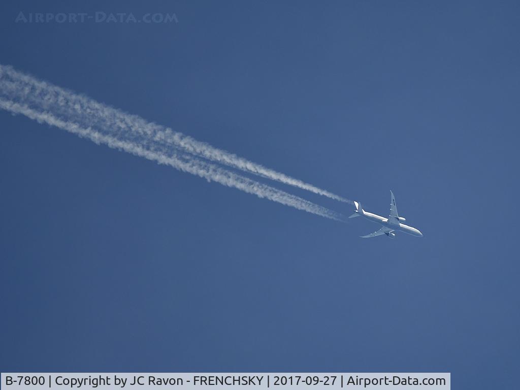 B-7800, 2016 Boeing 787-9 Dreamliner C/N 34308, CCA908 above Bordeaux airport, Madrid (MAD) to Beijing (PEK)