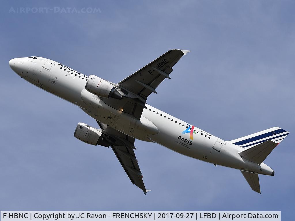F-HBNC, 2010 Airbus A320-214 C/N 4601, (LIVERY PARIS AU JEUX OLYMPIQUES 2024)  AF6263 take off runway 23 to Paris Orly