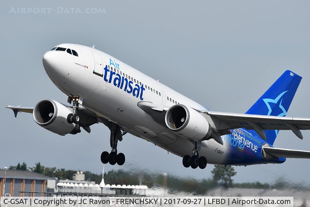 C-GSAT, 1991 Airbus A310-308 C/N 600, Air Transat TS517 take off runway 23 to Montreal (YUL)