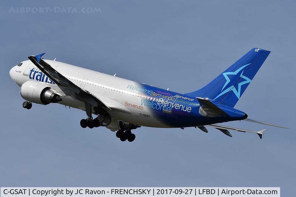 C-GSAT, 1991 Airbus A310-308 C/N 600, Air Transat TS517 take off runway 23 to Montreal (YUL)