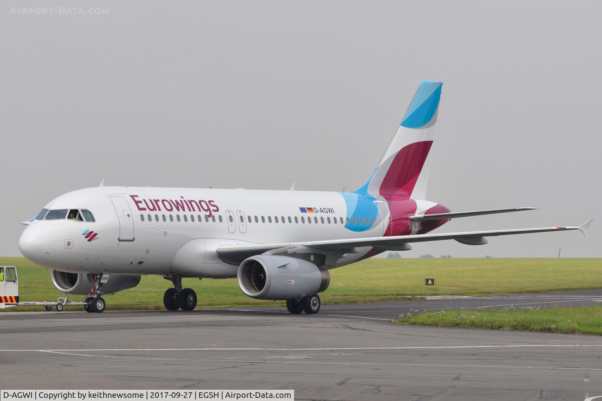 D-AGWI, 2008 Airbus A319-132 C/N 3358, Towed from spray shop with Eurowings colour scheme.