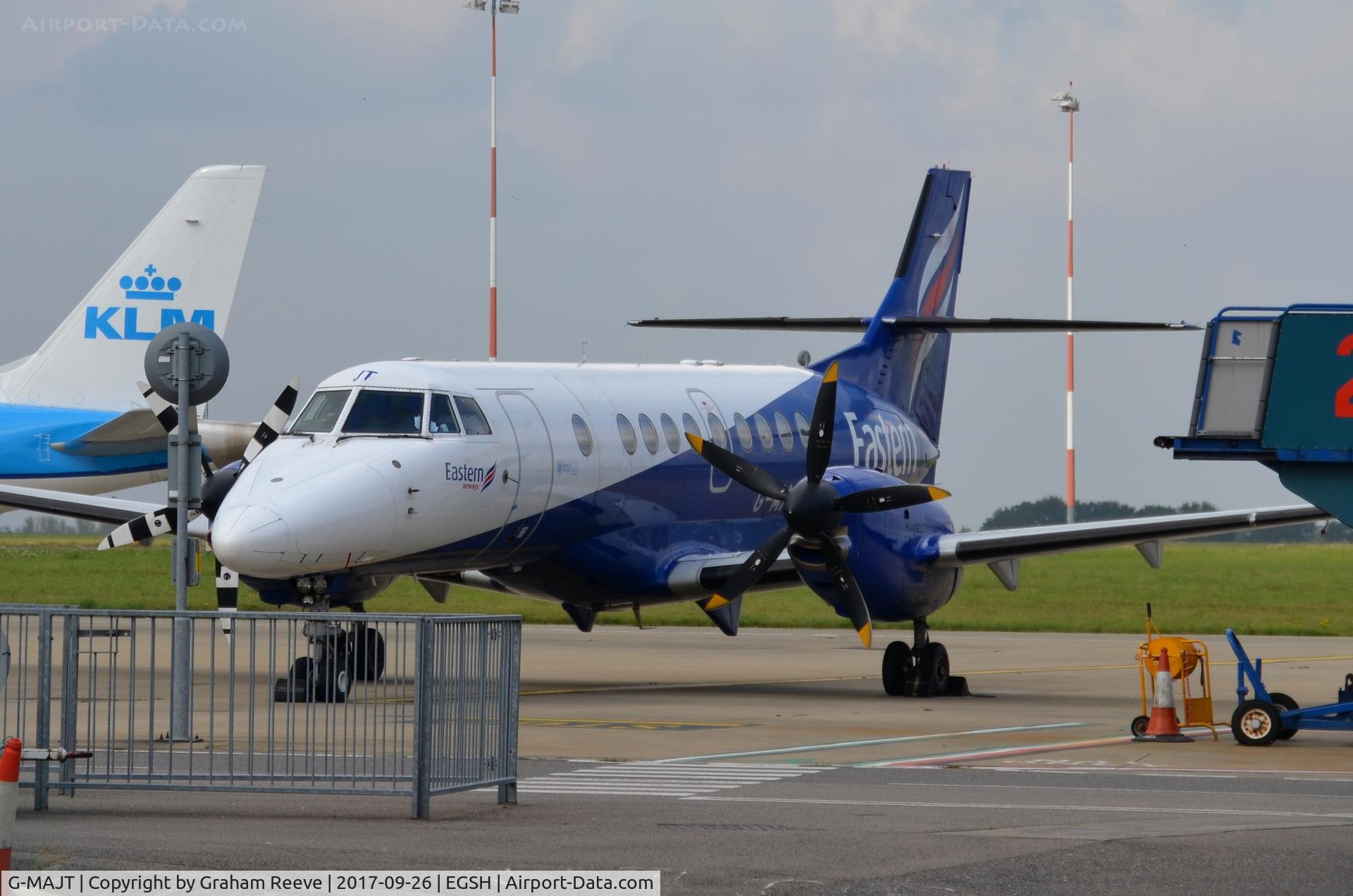 G-MAJT, 1994 British Aerospace Jetstream 41 C/N 41040, Parked on stand at Norwich.