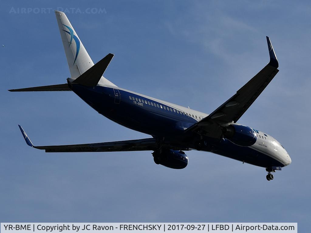 YR-BME, 2005 Boeing 737-86N C/N 34251, Blue Air 0B167 landing runway 23 from Bucharest (OTP)