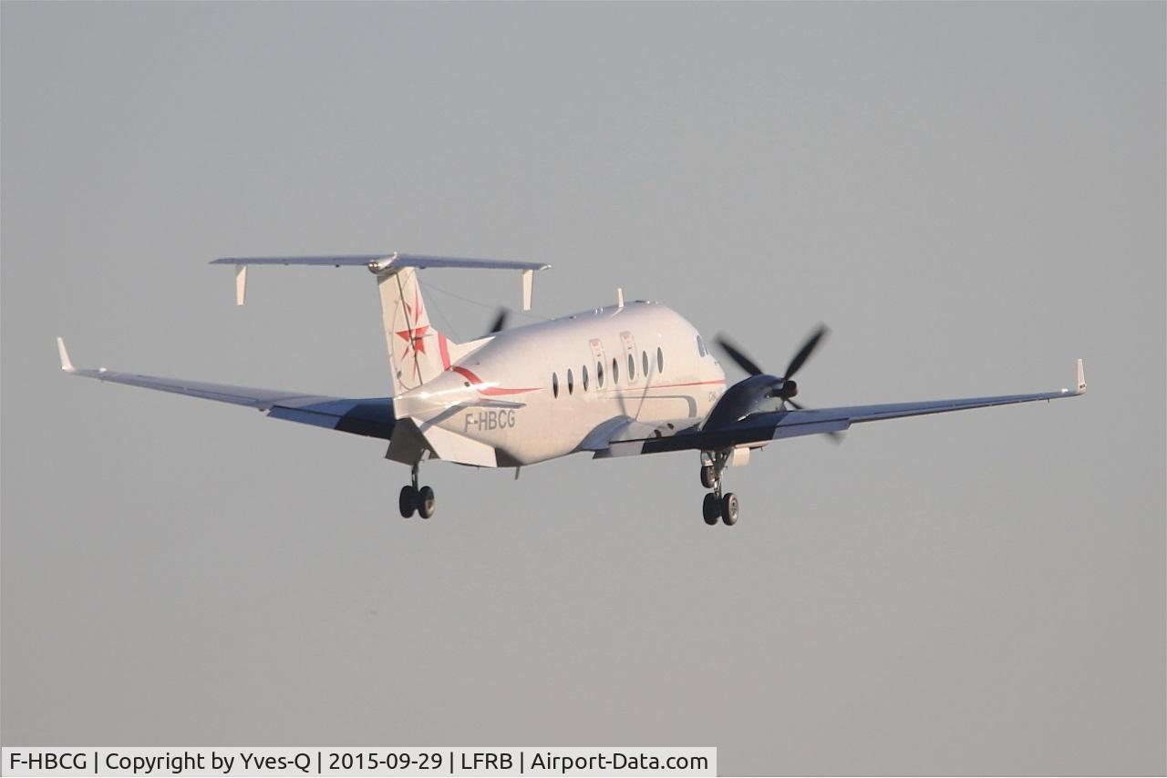 F-HBCG, 1993 Beech 1900D C/N UE-70, Beech 1900D, Take off  rwy 07R, Brest-Bretagne Airport (LFRB-BES)
