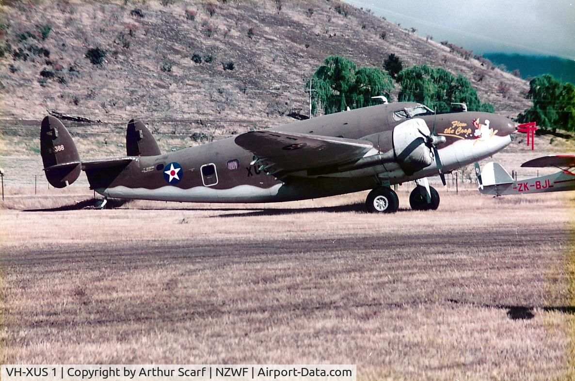 VH-XUS 1, Lockheed C-60A Lodestar C/N 18-2388, Wanaka NZ c.1995 -Scanned from my albums. The aircaraft had flown in from Australia and never left.