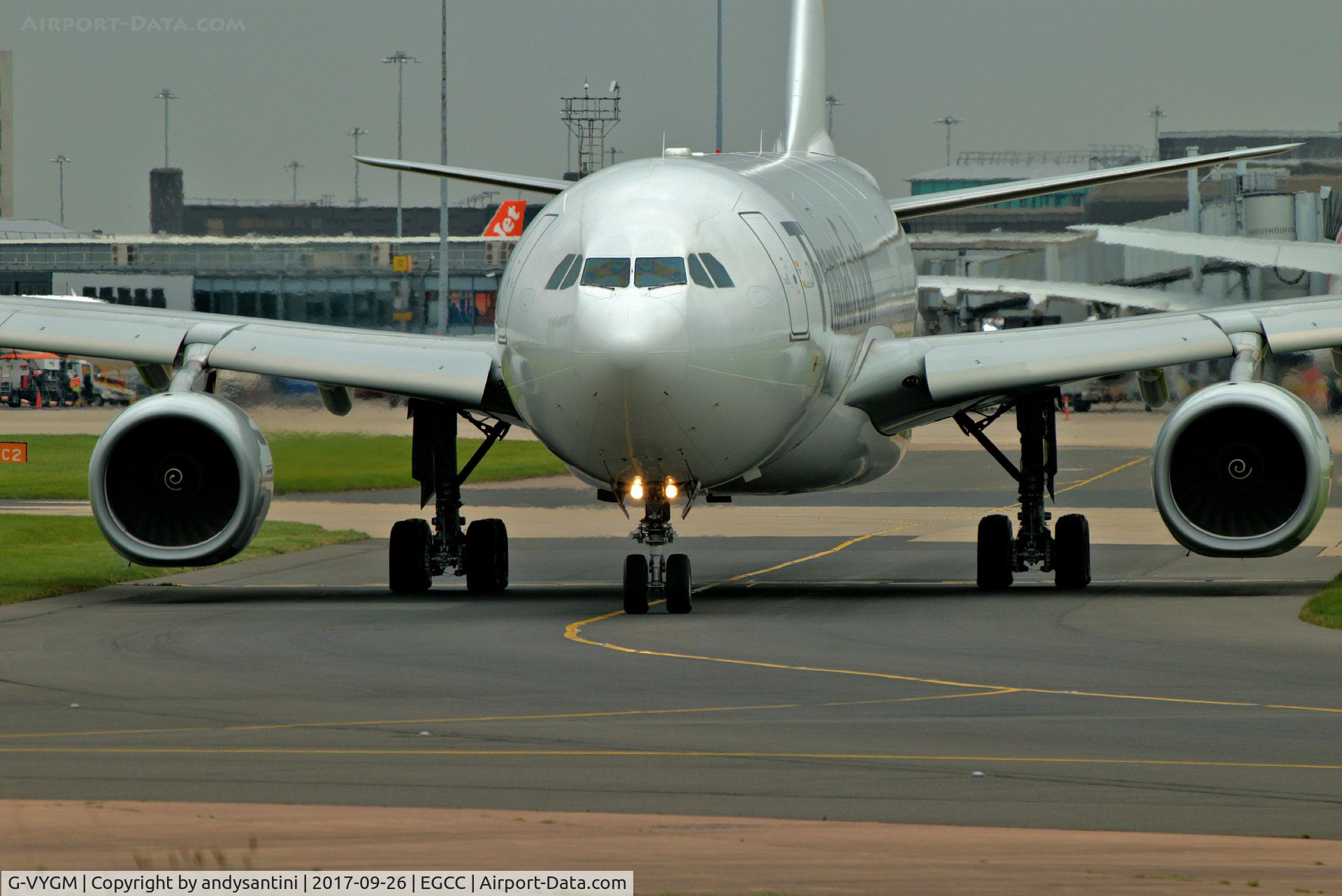 G-VYGM, 2015 Airbus A330-243 C/N 1601, taxing out for take off