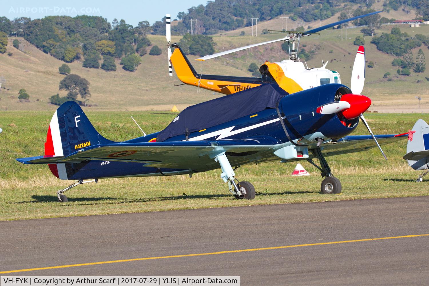 VH-FYK, 2004 Yakovlev (Aerostar) Yak-52TW C/N 0412601, Lismore NSW Aviation Expo 2017