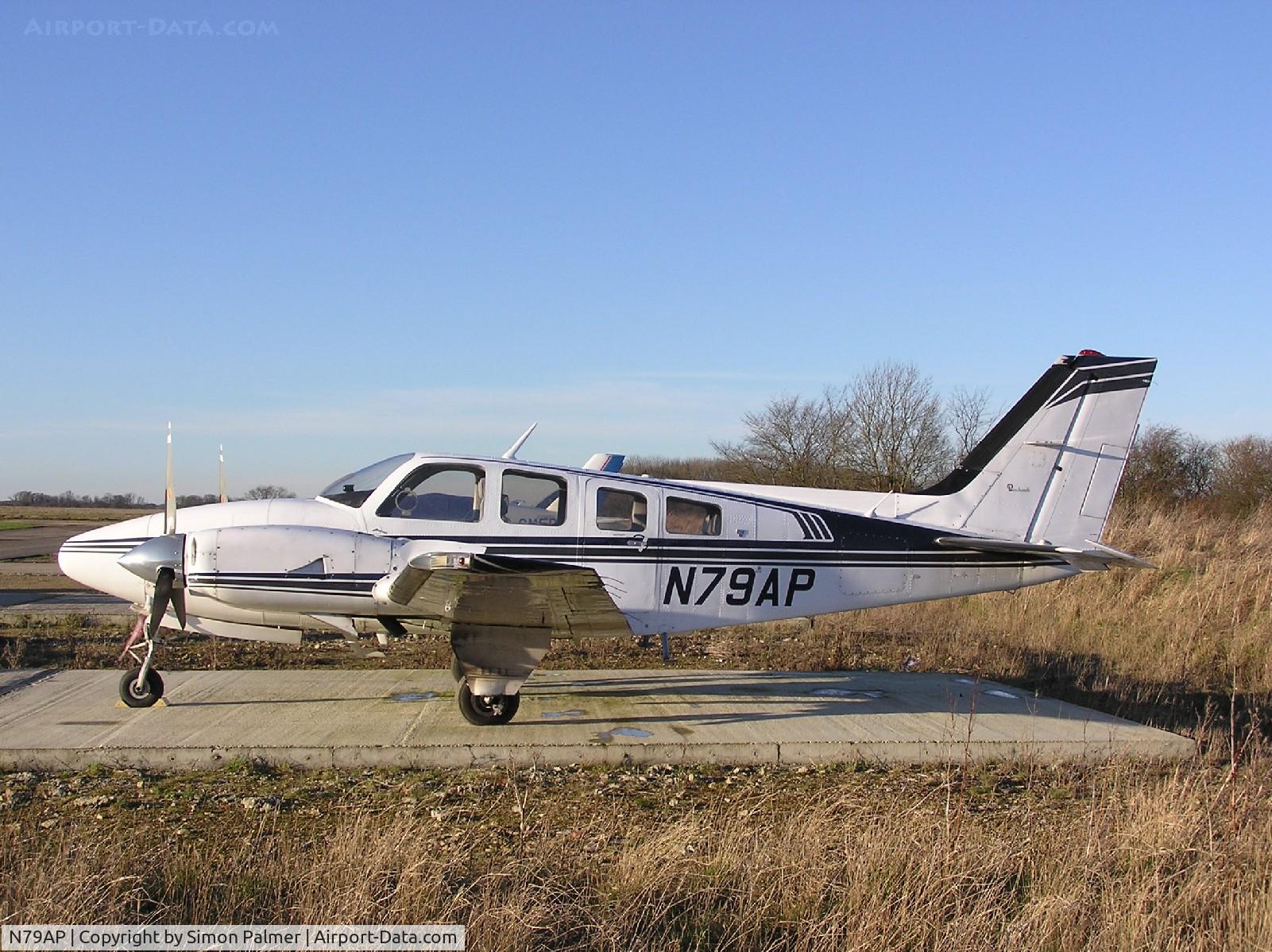 N79AP, 1979 Beech 58P Baron C/N TJ-206, Beech Baron at Enstone airfield in UK