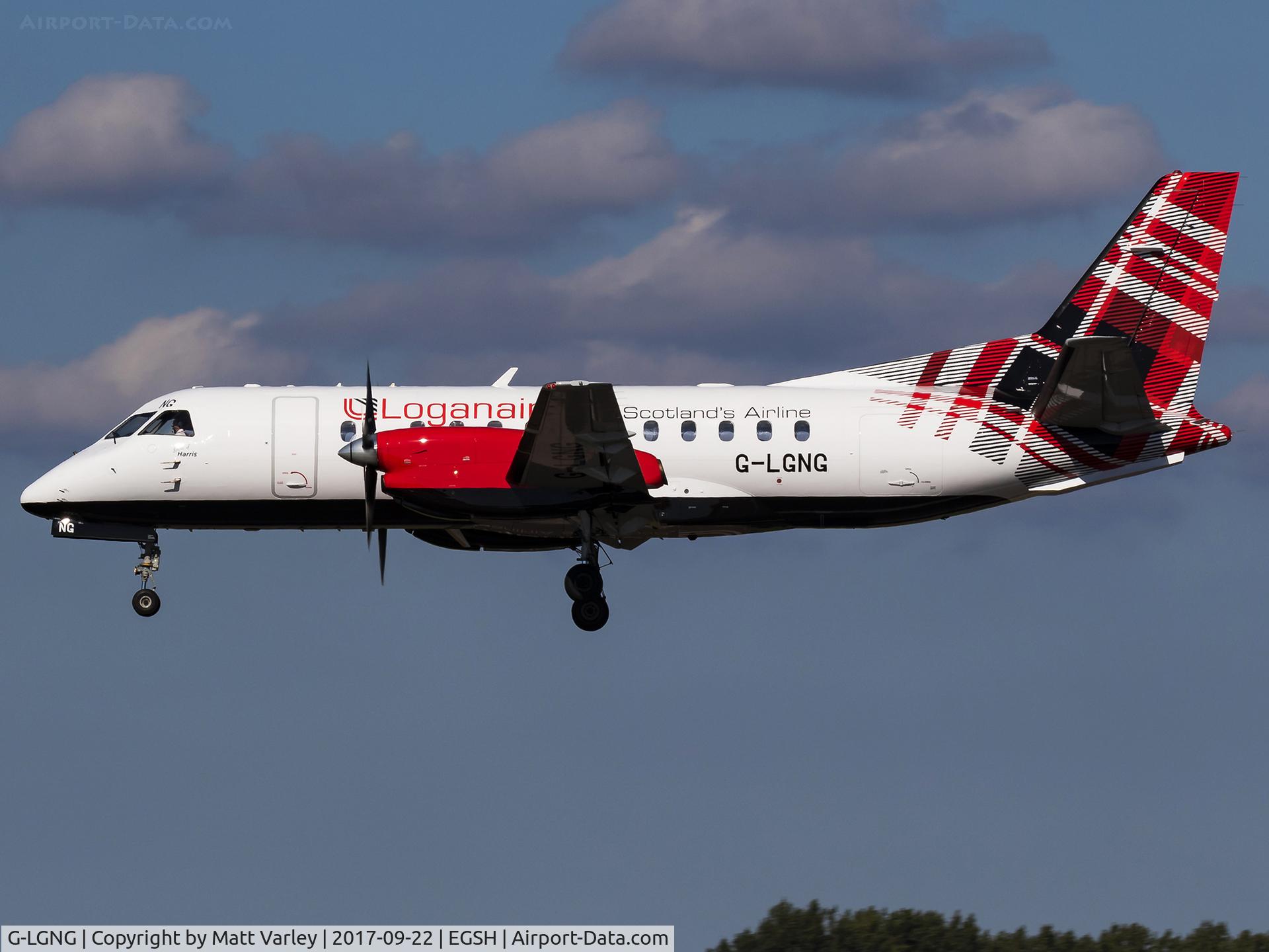 G-LGNG, 1992 Saab SF340B C/N 340B-327, Landing